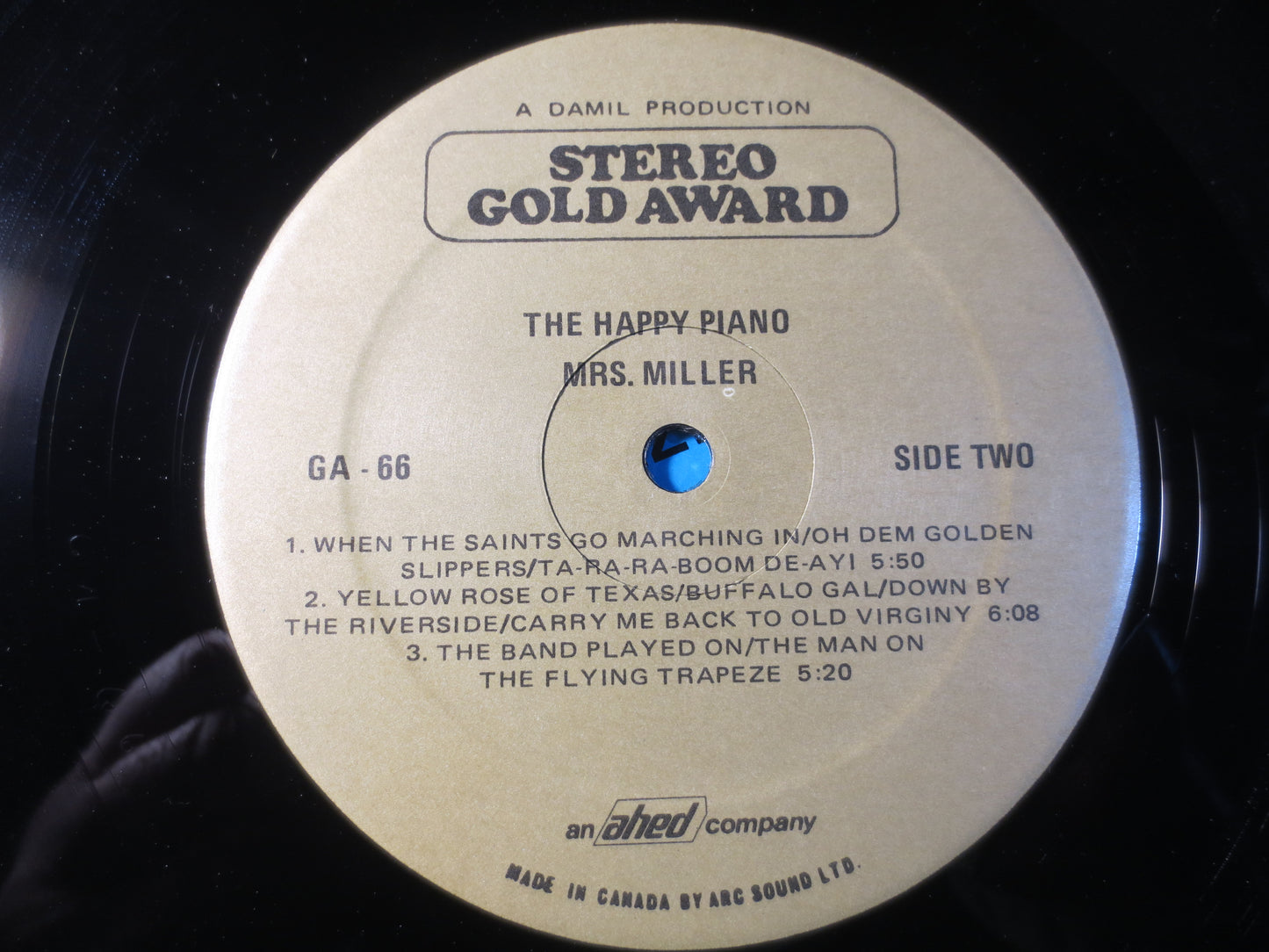 Mrs. MILLER, The HAPPY PIANO, Novelty Records, Vintage Vinyl, Records, Ragtime Records, Honky Tonk Records, 1973 Records