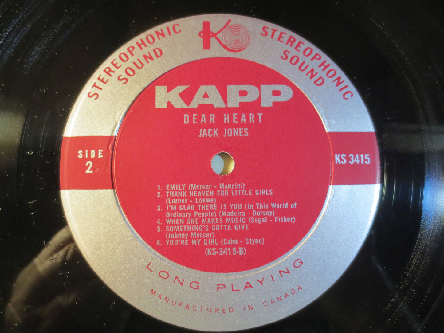 JACK JONES, Dear HEART, Jazz Records, Vintage Vinyl, Records, Vinyl Records, Country Vinyl, Jack Jones Record, 1965 Records