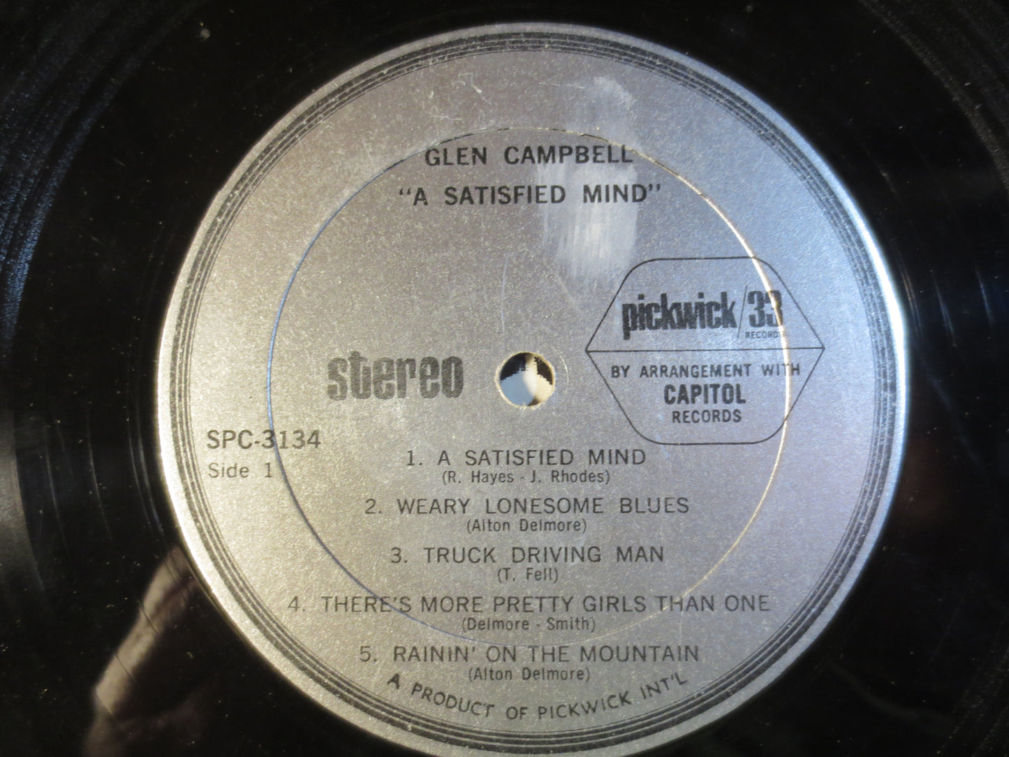 GLEN CAMPBELL, A SATISFIED Mind, Country Records, Vintage Vinyl, Record Vinyl, Records, Vinyl Records, Vinyl, 1971 Records