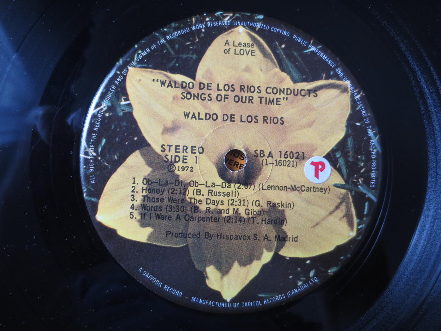 WALDO De Los RIOS, SONGS of Our Time, Records, Country Records, Vintage Vinyl, Record Vinyl, Vinyl Albums, Lp, 1972 Records