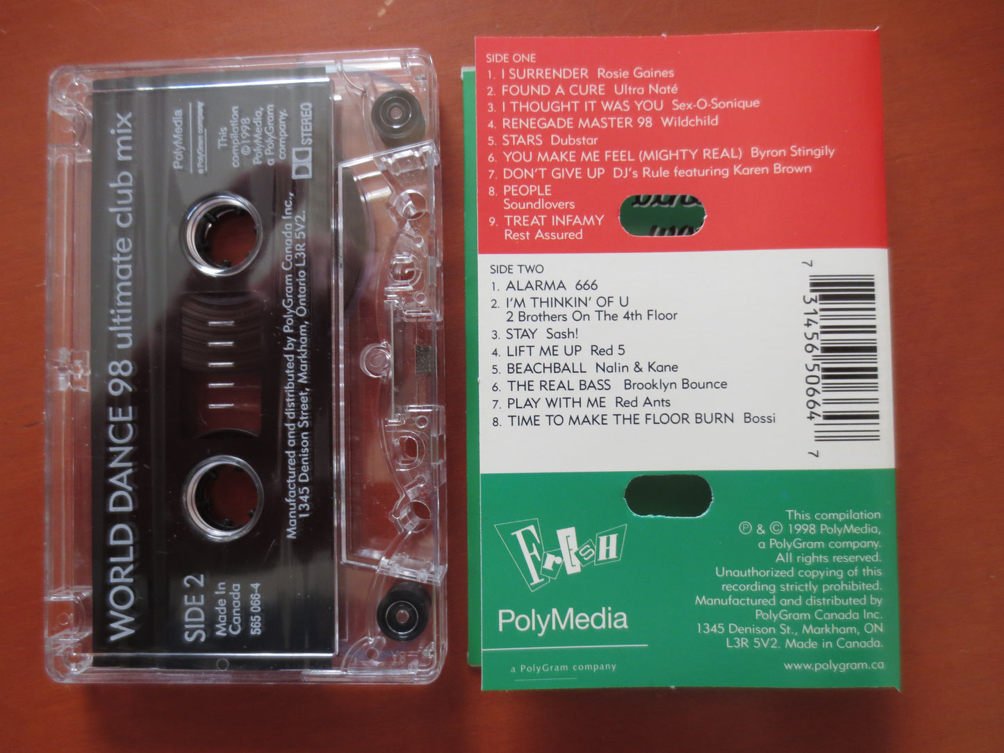 WORLD DANCE 98, ULTIMATE Club Mix, Tape Cassette, Dance Cassette, Dance Music Tape, Pop Lp, Music Cassette, 1998 Cassette