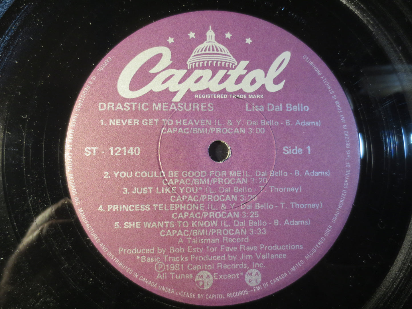 LISA DAL BELLO, Drastic Measures, Pop Record, Vintage Vinyl, Record Vinyl, Record, Vinyl Record, Vinyl Album, 1981 Records