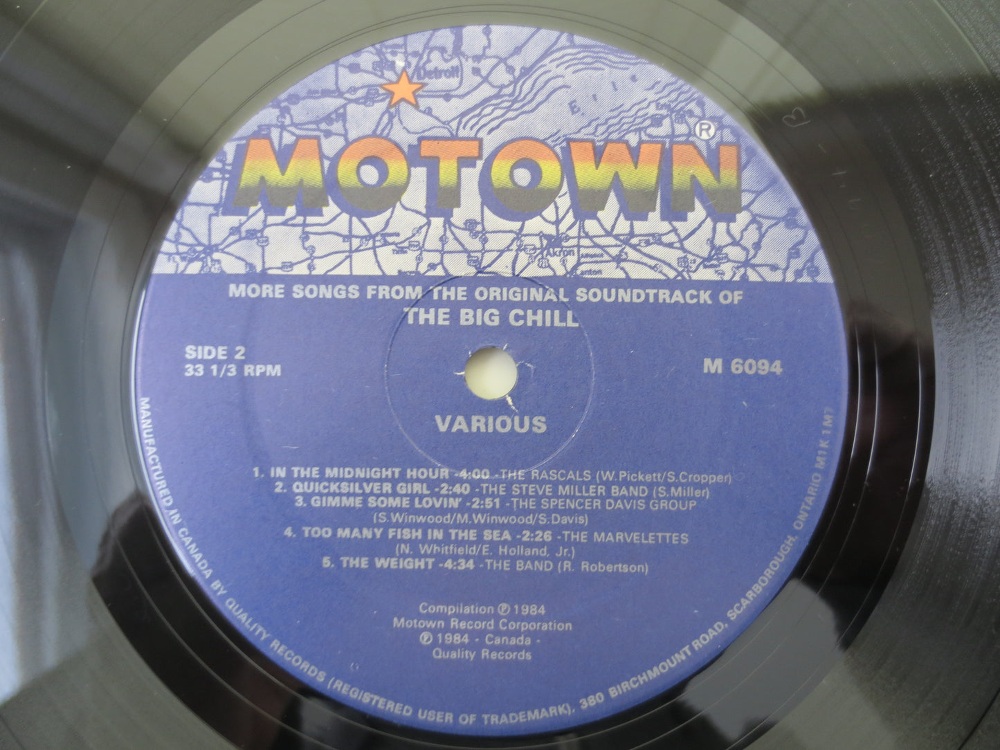 The BIG CHILL, MOTOWN Records, Movie Soundtrack, Marvin Gaye Lps, The Marvelettes Lps, The Rascals Lps, Lps, 1983 Records