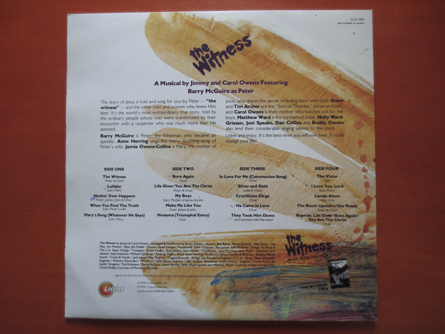 BARRY McGUIRE, The WITNESS, Soundtrack Album, Folk Record, Vintage Vinyl, Record Vinyl, Records, Vinyl Record, 1978 Records
