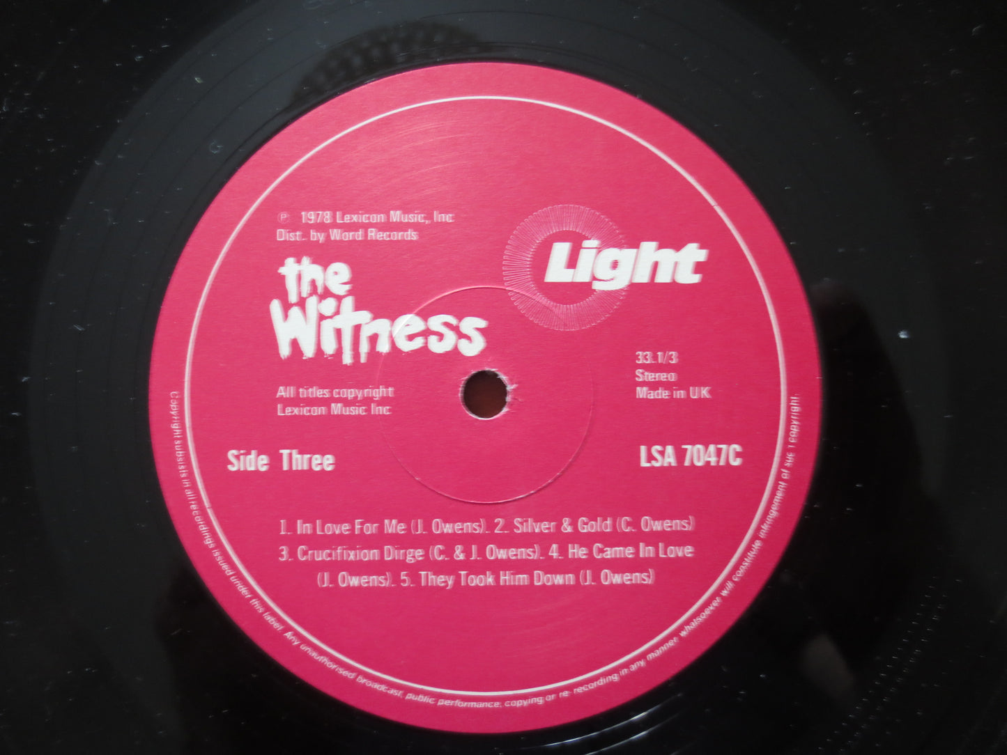 BARRY McGUIRE, The WITNESS, Soundtrack Album, Folk Record, Vintage Vinyl, Record Vinyl, Records, Vinyl Record, 1978 Records