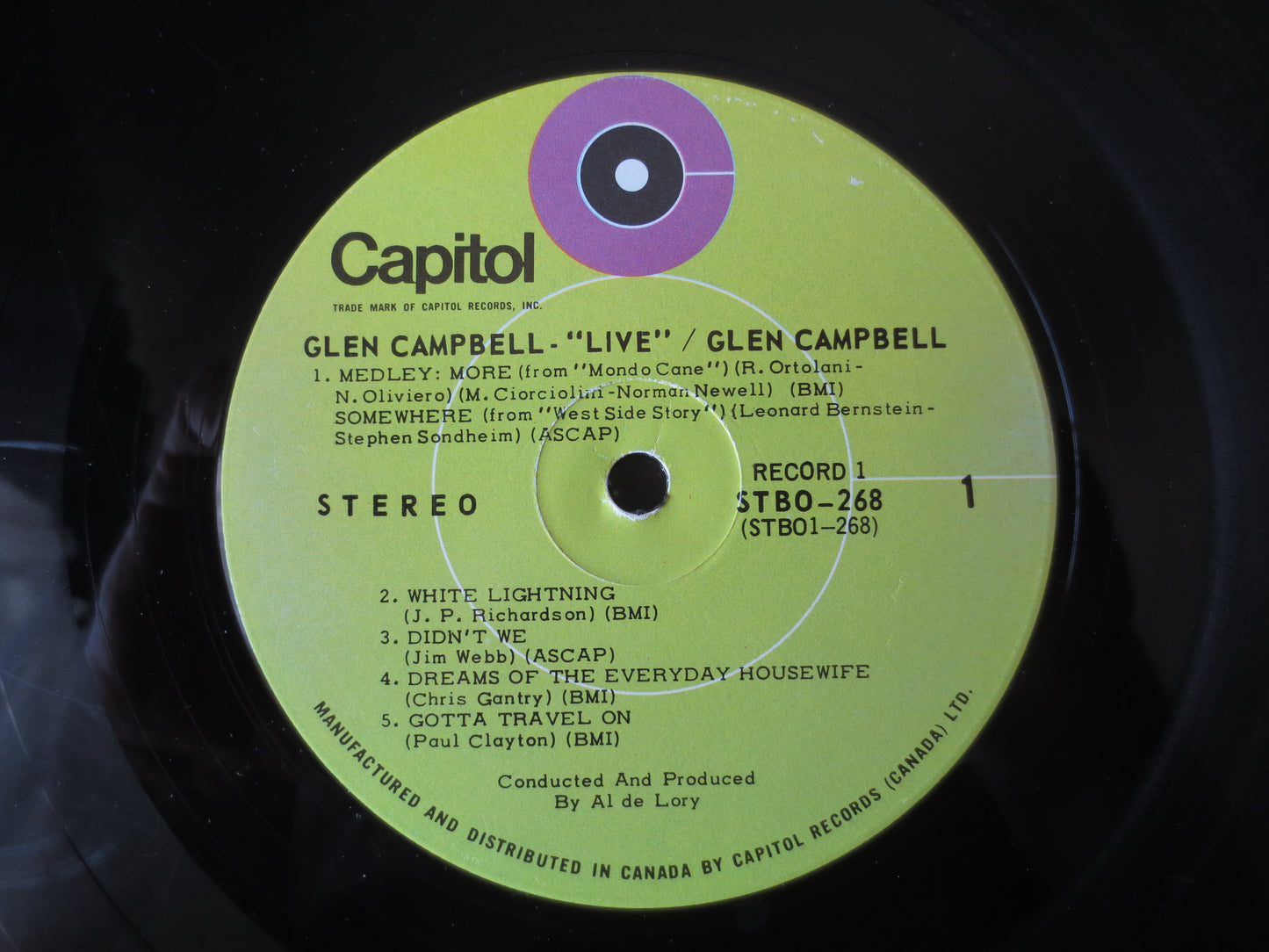 GLEN CAMPBELL, LIVE Double Album, Glen Campbell Vinyl, Glen Campbell Lp, Country Record, Vintage Vinyl, 1969 Records