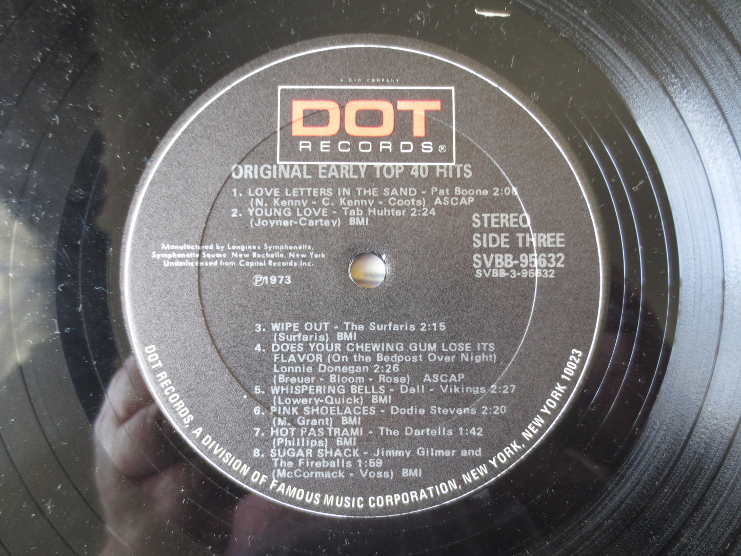 DOT RECORDS, Original Top 40 HITS, 2 Records, Tab Hunter Records, Surfaris Records, Pop Album, Vinyl Albums, 1973 Records