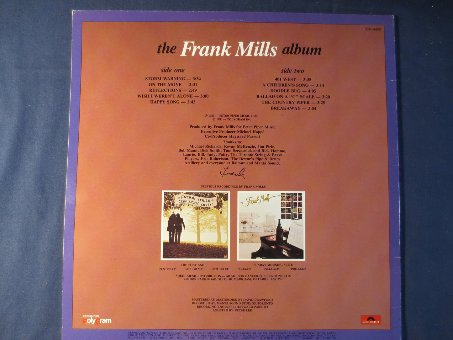 FRANK MILLS Record, The Frank Mills Album, Frank Mills Vinyl, Frank Mills Lp, Vintage Vinyl, Record Vinyl, Lp, 1980 Records