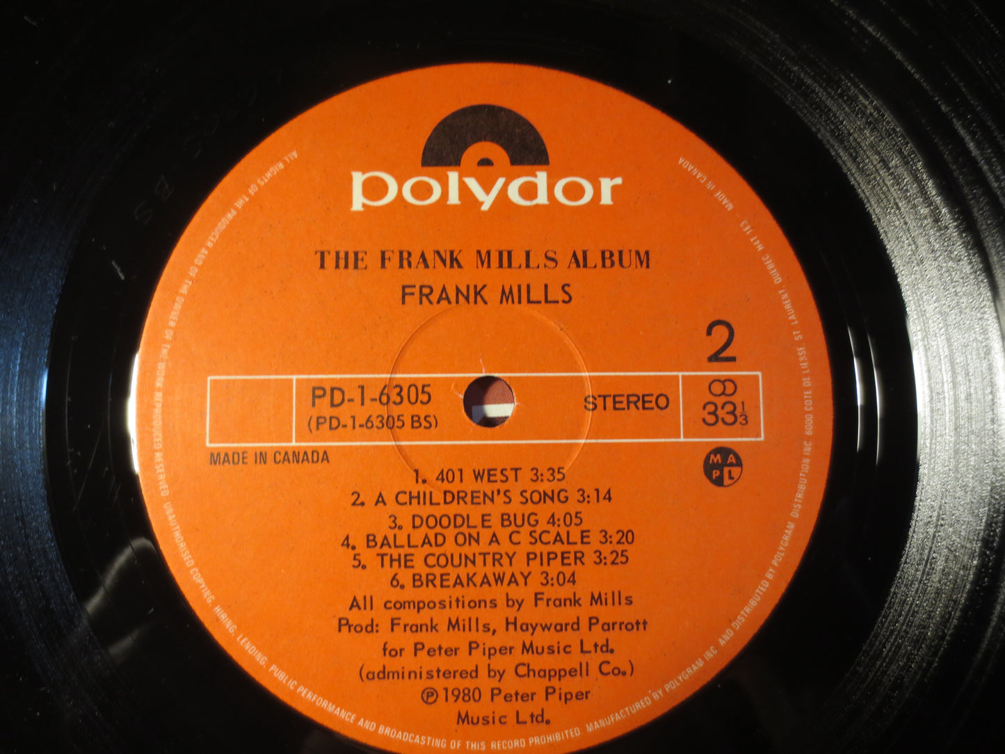 FRANK MILLS Record, The Frank Mills Album, Frank Mills Vinyl, Frank Mills Lp, Vintage Vinyl, Record Vinyl, Lp, 1980 Records