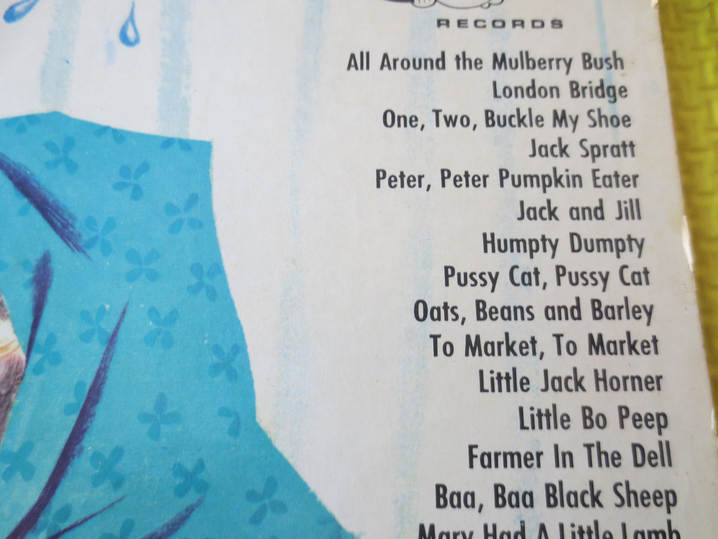 MOTHER GOOSE, CHILDRENS Albums, Mother Goose Album, Childrens Records, Nursery Rhymes, Kids Records, Kids lp, 1962 Records