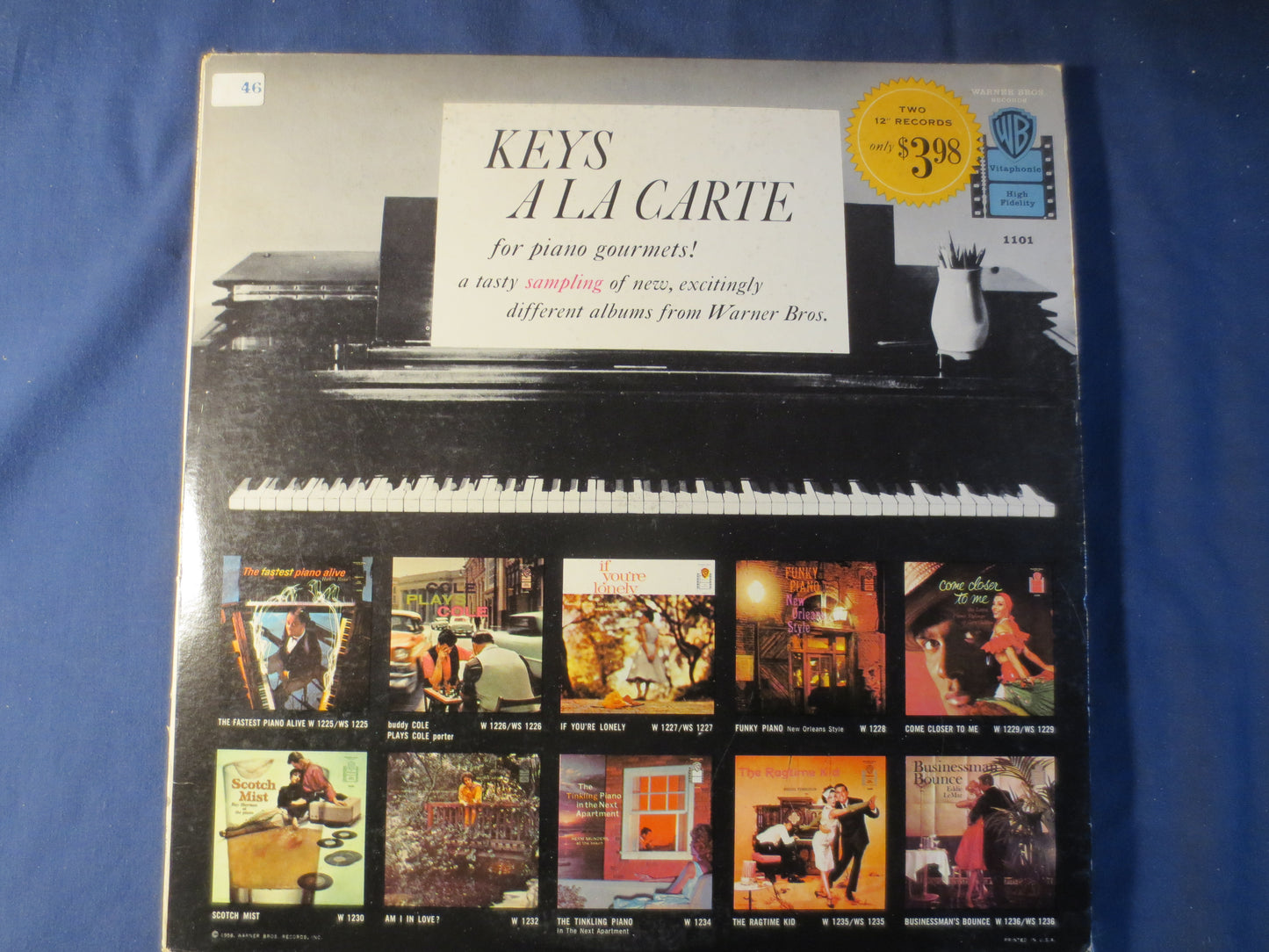 KEYS A LA CARTE, Warner Brothers Sample Records, Jazz record, Jazz Vinyl, Vintage Vinyl, Record Vinyl, Record, Vinyl Record