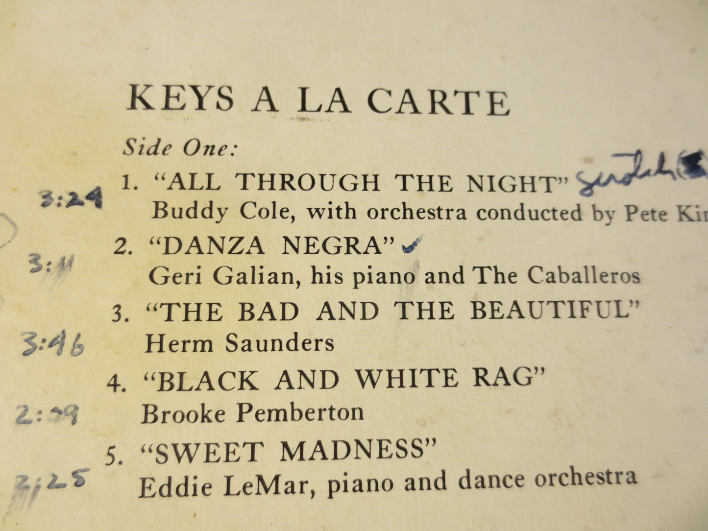 KEYS A LA CARTE, Warner Brothers Sample Records, Jazz record, Jazz Vinyl, Vintage Vinyl, Record Vinyl, Record, Vinyl Record