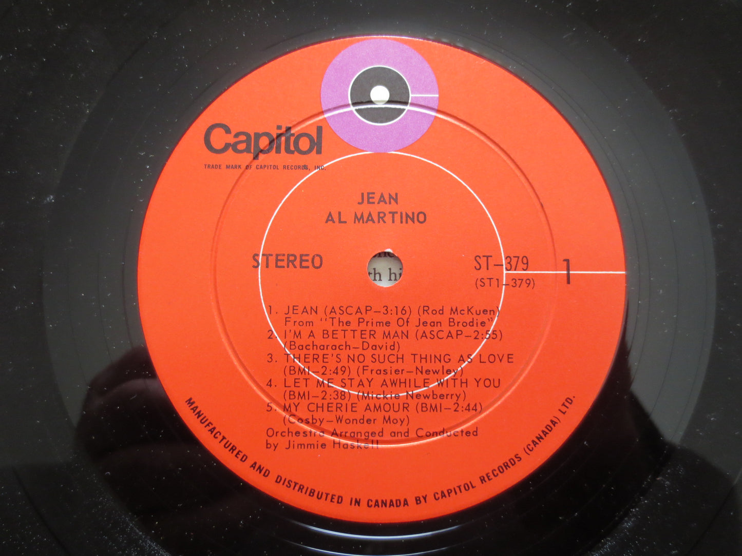 AL MARTINO, JEAN Album, Al Martino Album, Al Martino Vinyl, Al Martino Lp, Vintage Vinyl, Vinyl Album, 1969 Records