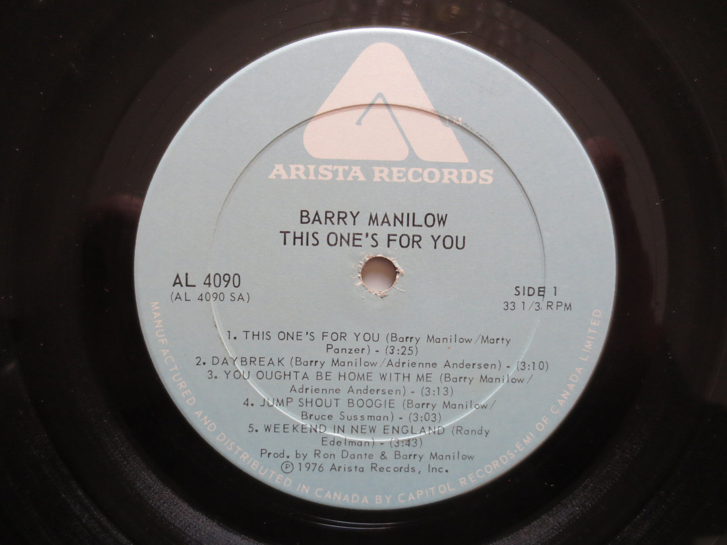 BARRY MANILOW, This One's For You, Barry Manilow Record, Barry Manilow Album, Barry Manilow Lp, Barry Manilow Vinyl, Vinyl Lp, 1976 Records
