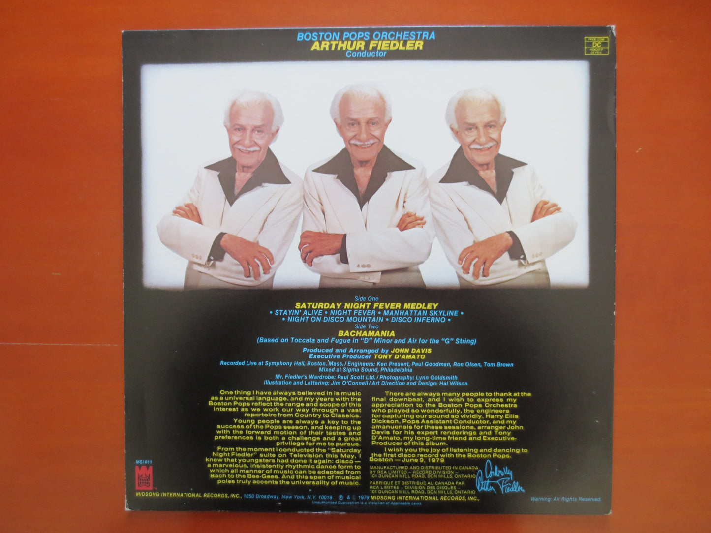 ARTHUR FIEDLER, Saturday Night, Arthur Fiedler Lp, Boston Pops, Orchestra Vinyl, Jazz Records, Vintage Vinyl, 1979 Records