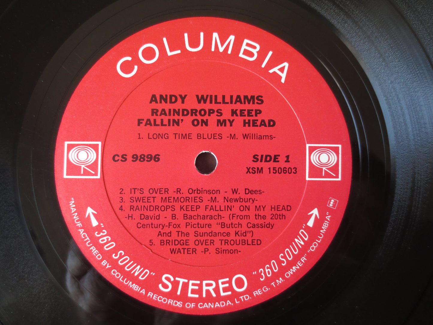 ANDY WILLIAMS, RAINDROPS, Andy Williams Albums, Andy Williams Vinyl, Vintage Vinyl, Jazz Albums, Vinyl Lps, 1969 Records