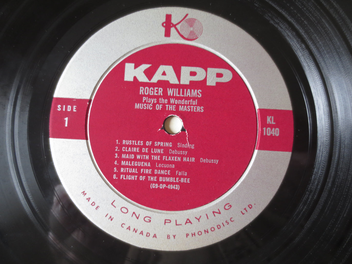 ROGER WILLIAMS, MUSIC of the Masters, Roger Williams Album, Roger Williams Music, Vintage Vinyl, Records, Lps, 1956 Records