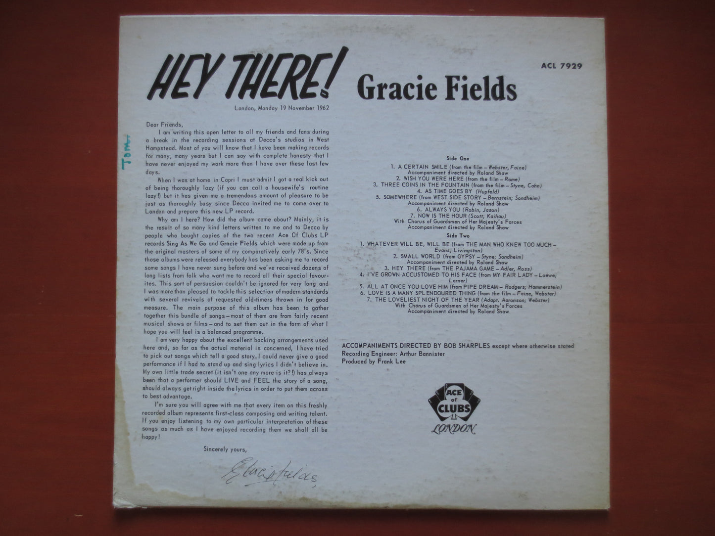 GRACIE FIELDS, HEY There, Gracie Fields Album, Gracie Fields Vinyl, Vinyl Records, Vinyl, Vintage Jazz, 1963 Records