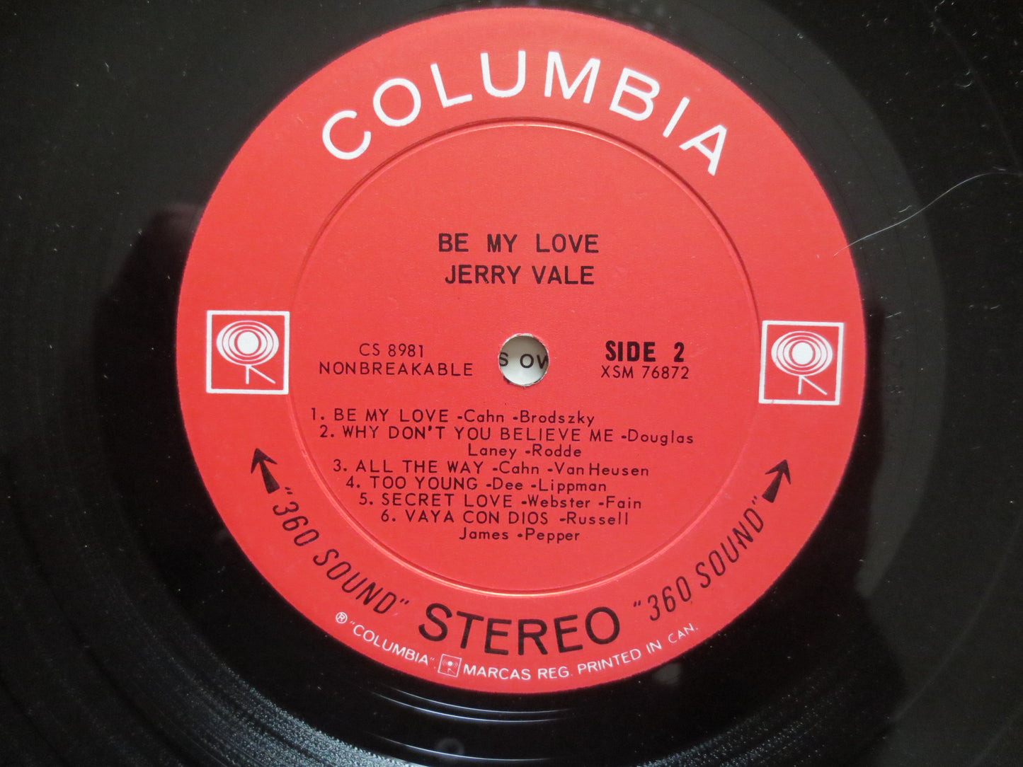 JERRY VALE, Be My Love, Vintage Album, 1964 Record, Vinyl Lp