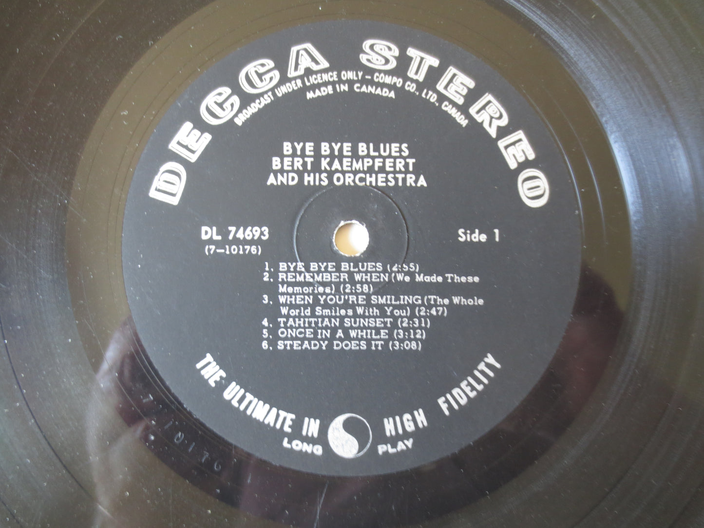 BERT KAEMPFERT, BYE Bye Blues, Bert Kaempfert Album, Jazz Records, Jazz Album, Bert Kaempfert Music, lps, 1965 Records