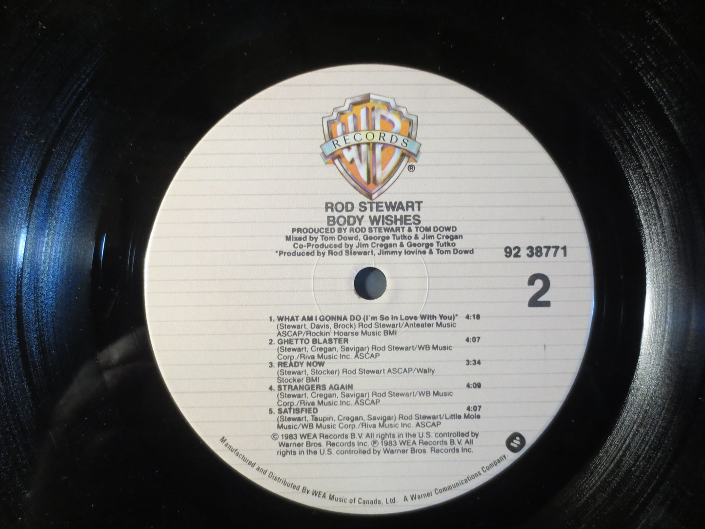 ROD STEWART, Body Wishes, Vintage Album, 1983 Record, Vinyl Lp