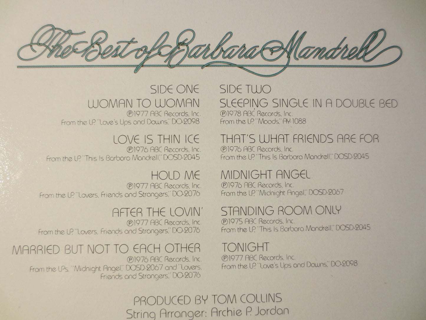 BARBARA MANDRELL, The BEST of, Country Records, Vintage Vinyl, Record Vinyl, Record, Vinyl Record, Vinyl Lp, 1979 Records