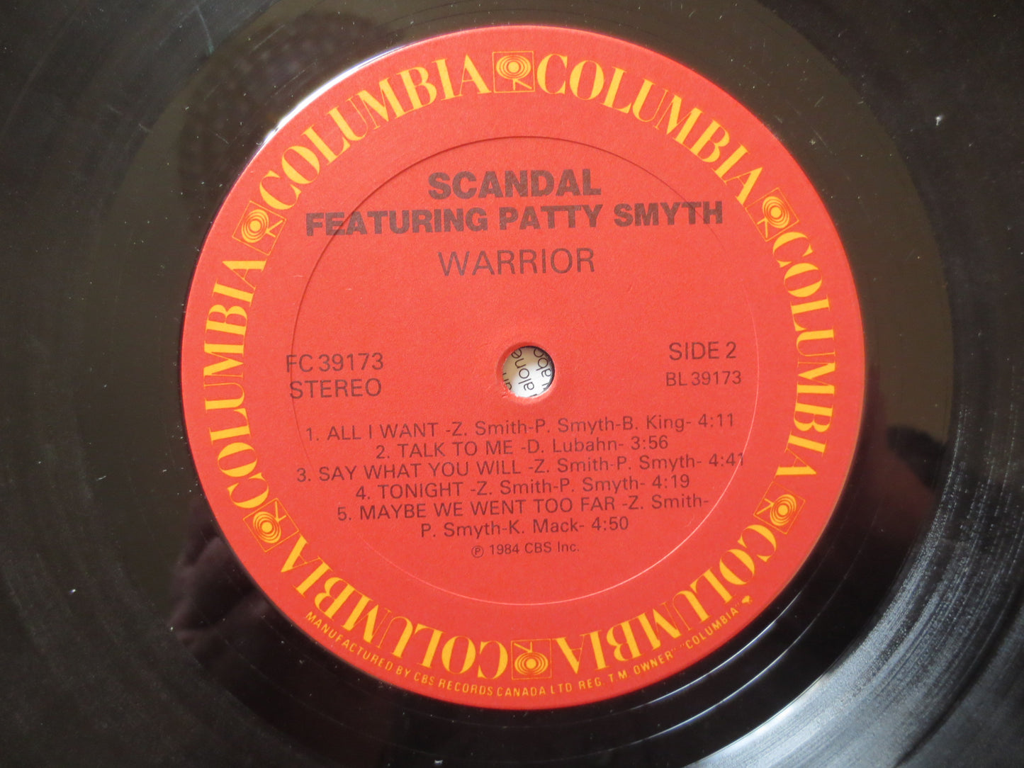 SCANDAL, Warrior, Vintage Album, 1984 Record, Vinyl Lp