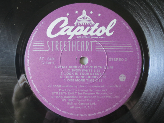 STREETHEART, Streetheart Record, STREETHEART Album, STREETHEART Vinyl, Streetheart Lp, Vintage Lp, Rock lps, 1982 Records