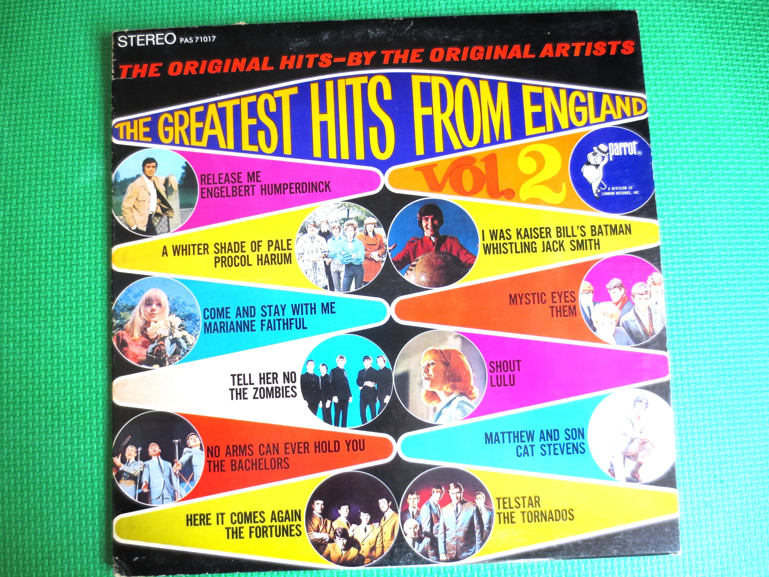 GREATEST HITS from ENGLAND, The Zombies Records, Procol Harum Album, Lulu Records, Marianne Faithful Lp, Cat Stevens Album, Lp, 1967 Records