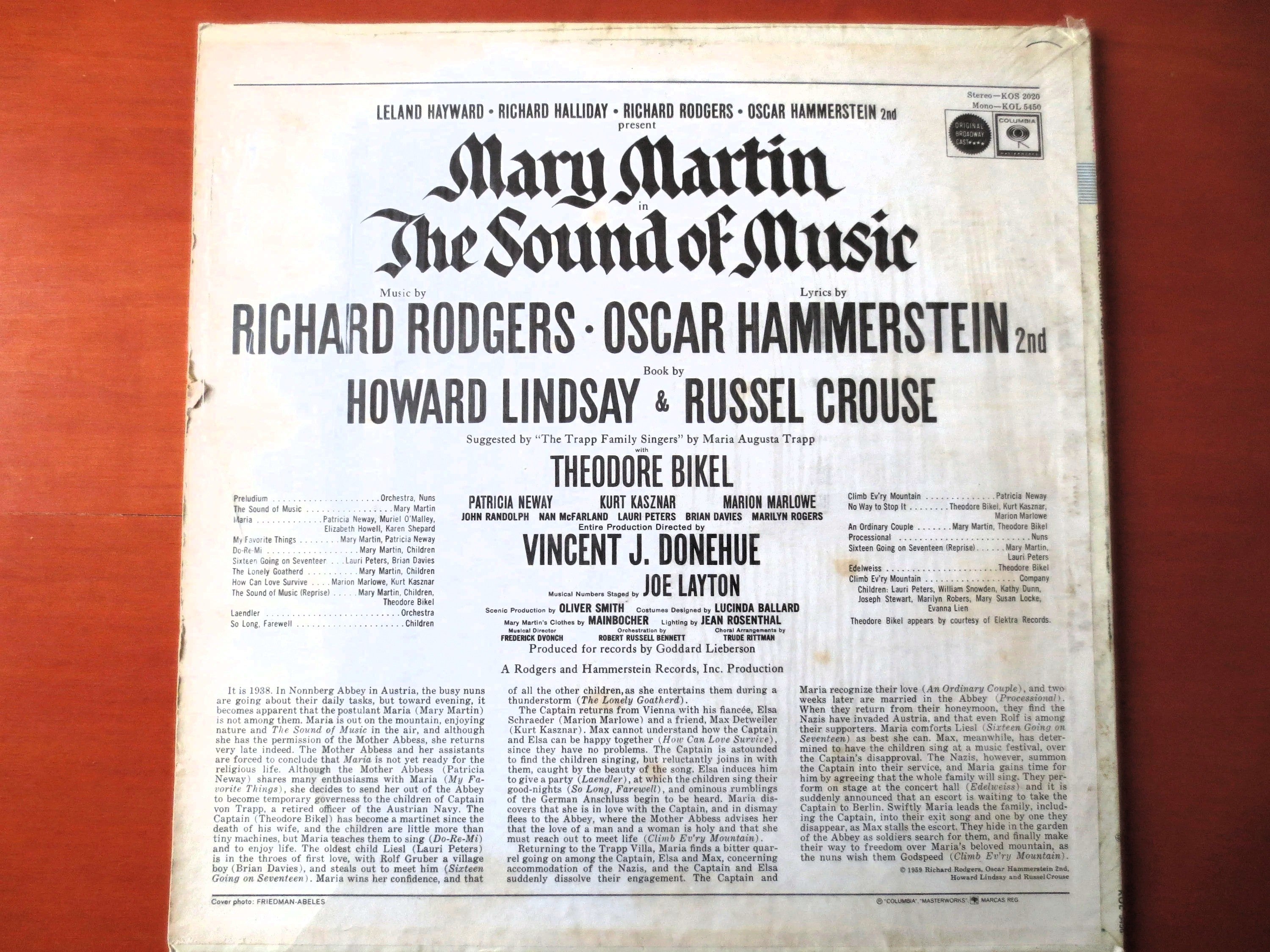 The Sound of Music – Original Broadway Cast featuring Mary Martin (1959) Vinyl LP