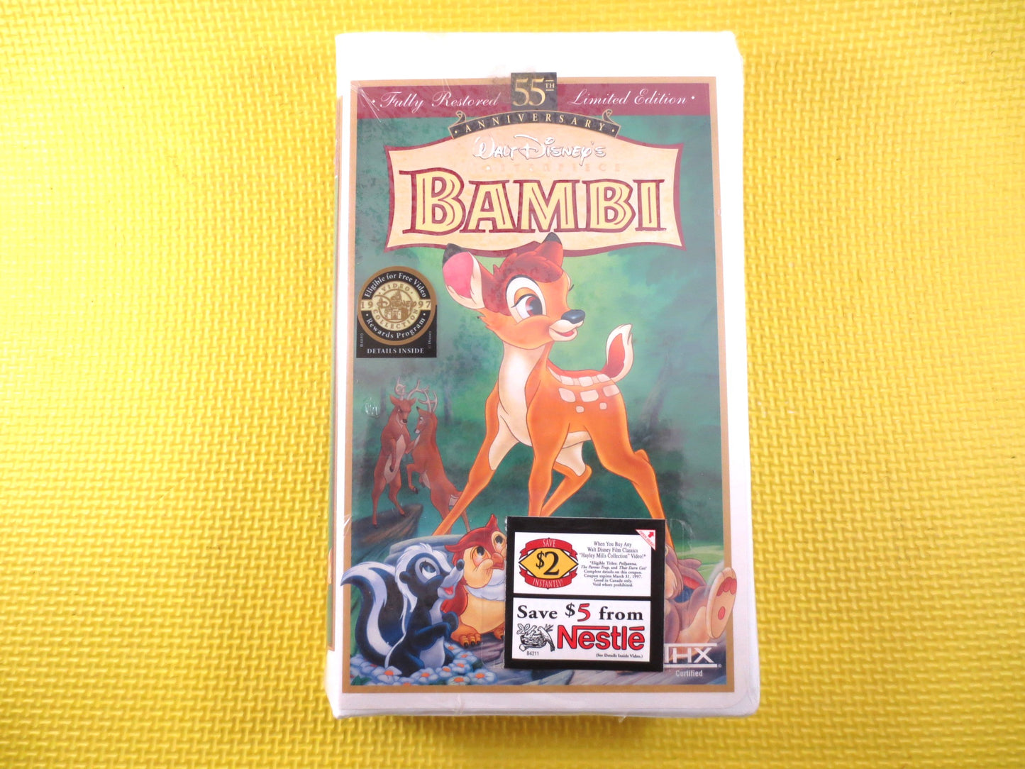 BAMBI, Factory SEALED, BAMBI Vhs Tape, 55 Anniversary, Rare Vhs 9505, Walt Disney Vhs, Disney Classic Vhs, World of Disney Vhs, Bambi Movie