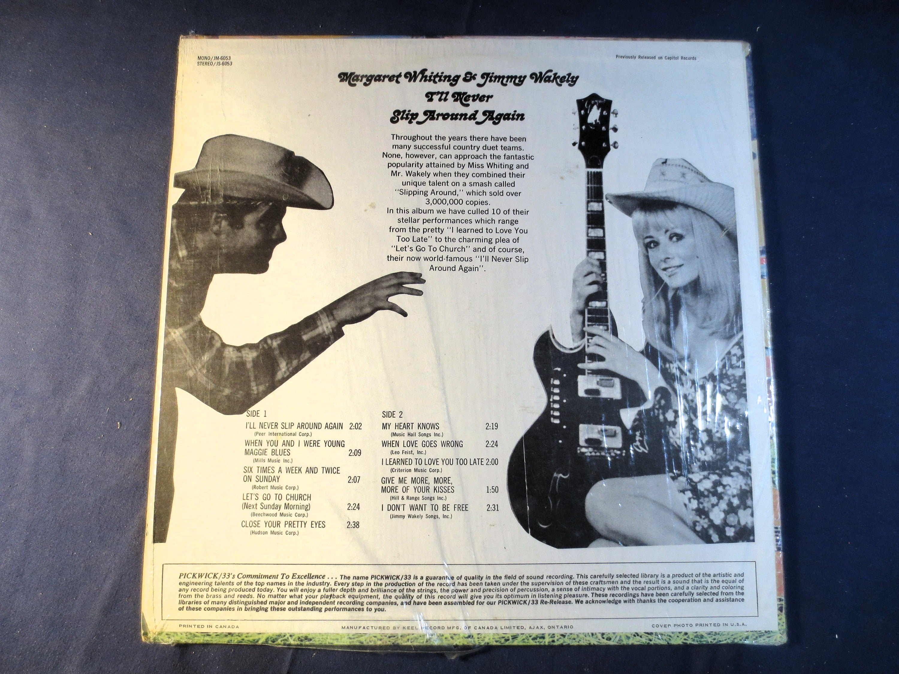 Margaret Whiting & Jimmy Wakely – I'll Never Slip Around Again (Vinyl LP)