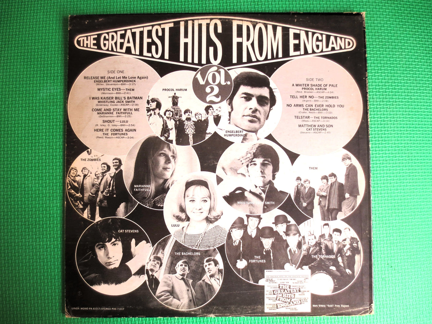 GREATEST HITS from ENGLAND, The Zombies Records, Procol Harum Album, Lulu Records, Marianne Faithful Lp, Cat Stevens Album, Lp, 1967 Records