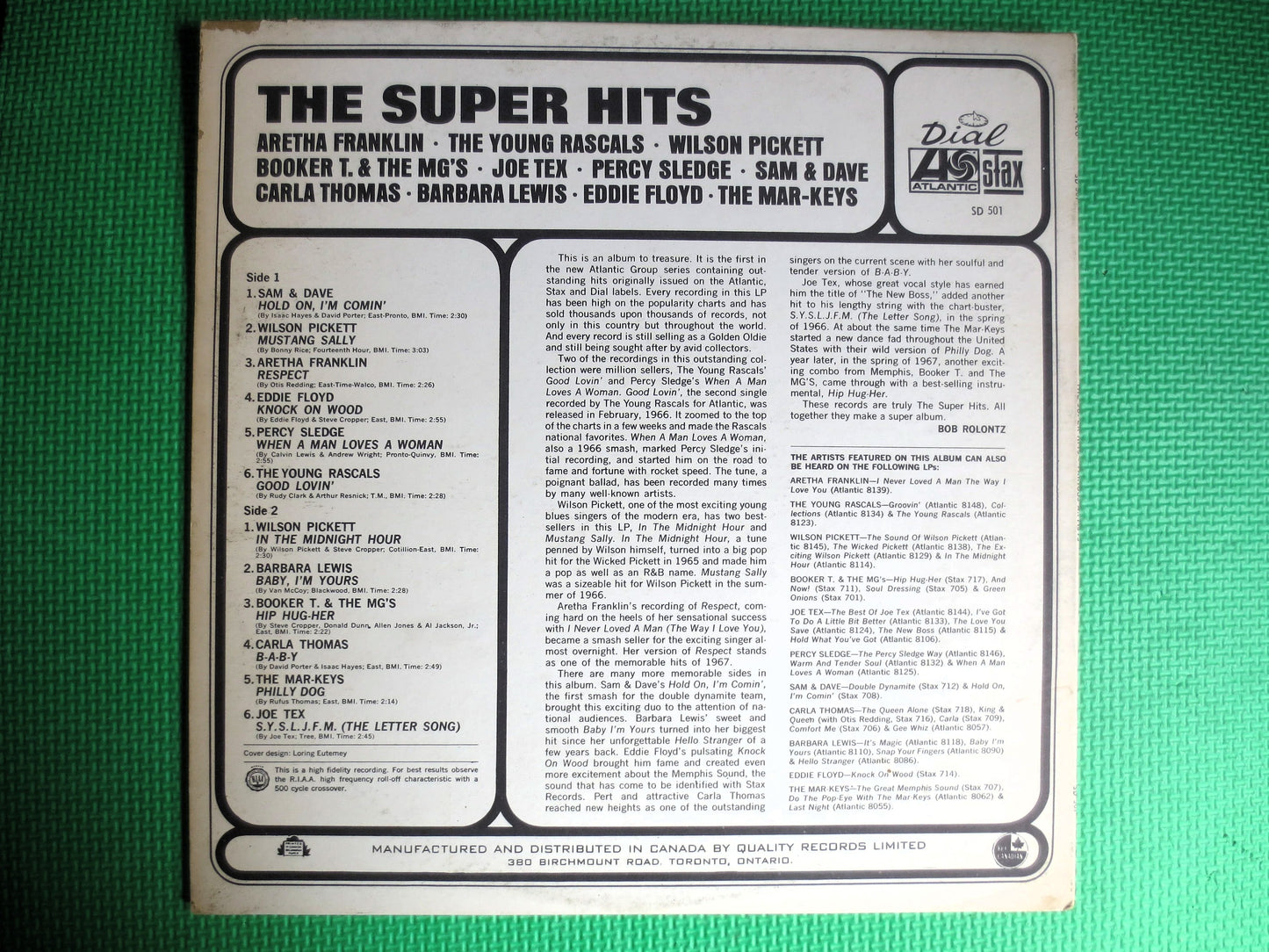 The SUPER Hits, Percy Sledge, Aretha Franklin Lp, Wilson Pickett Record, Barbara Lewis Album, Joe Tex Lp, Eddie Floyd Album, 1967 Records