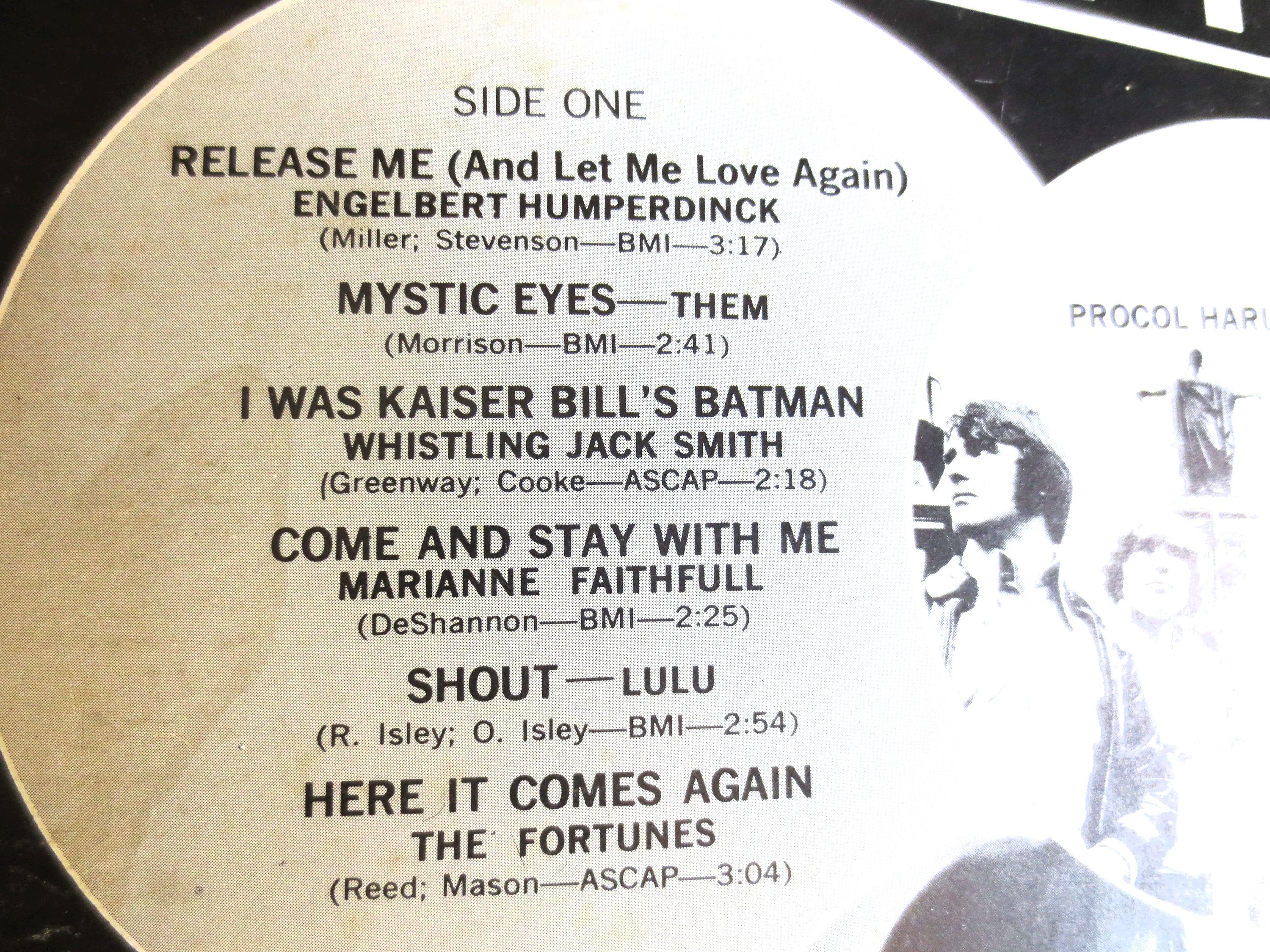 GREATEST HITS from ENGLAND, The Zombies Records, Procol Harum Album, Lulu Records, Marianne Faithful Lp, Cat Stevens Album, Lp, 1967 Records