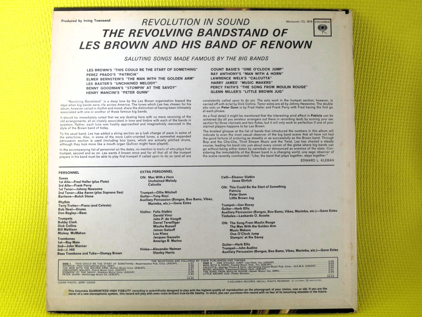 LES BROWN and His Band, REVOLUTION In Sound, Big Band Music, 1962 Record, Vinyl