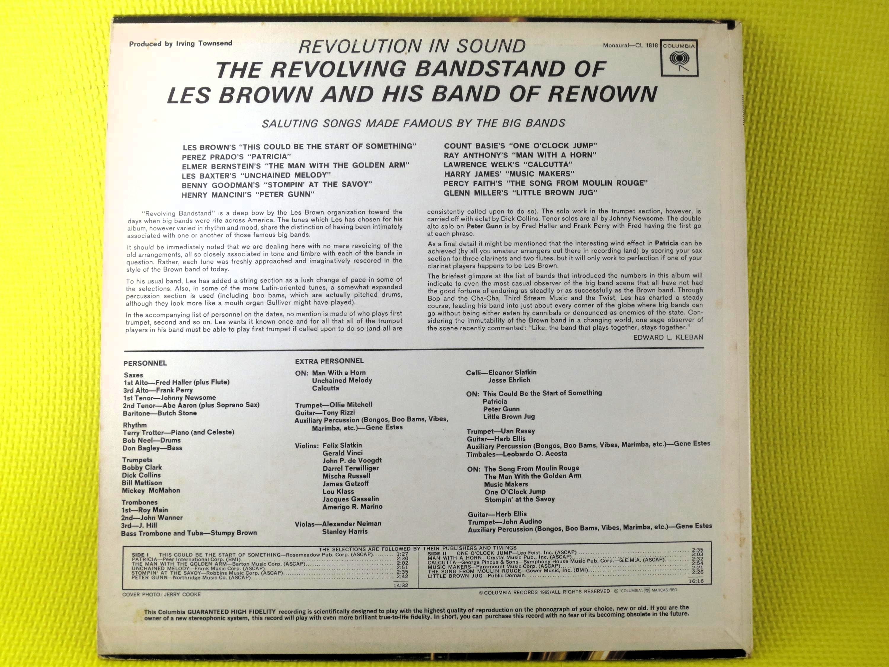 LES BROWN and His Band, REVOLUTION In Sound, Big Band Music, 1962 Record, Vinyl