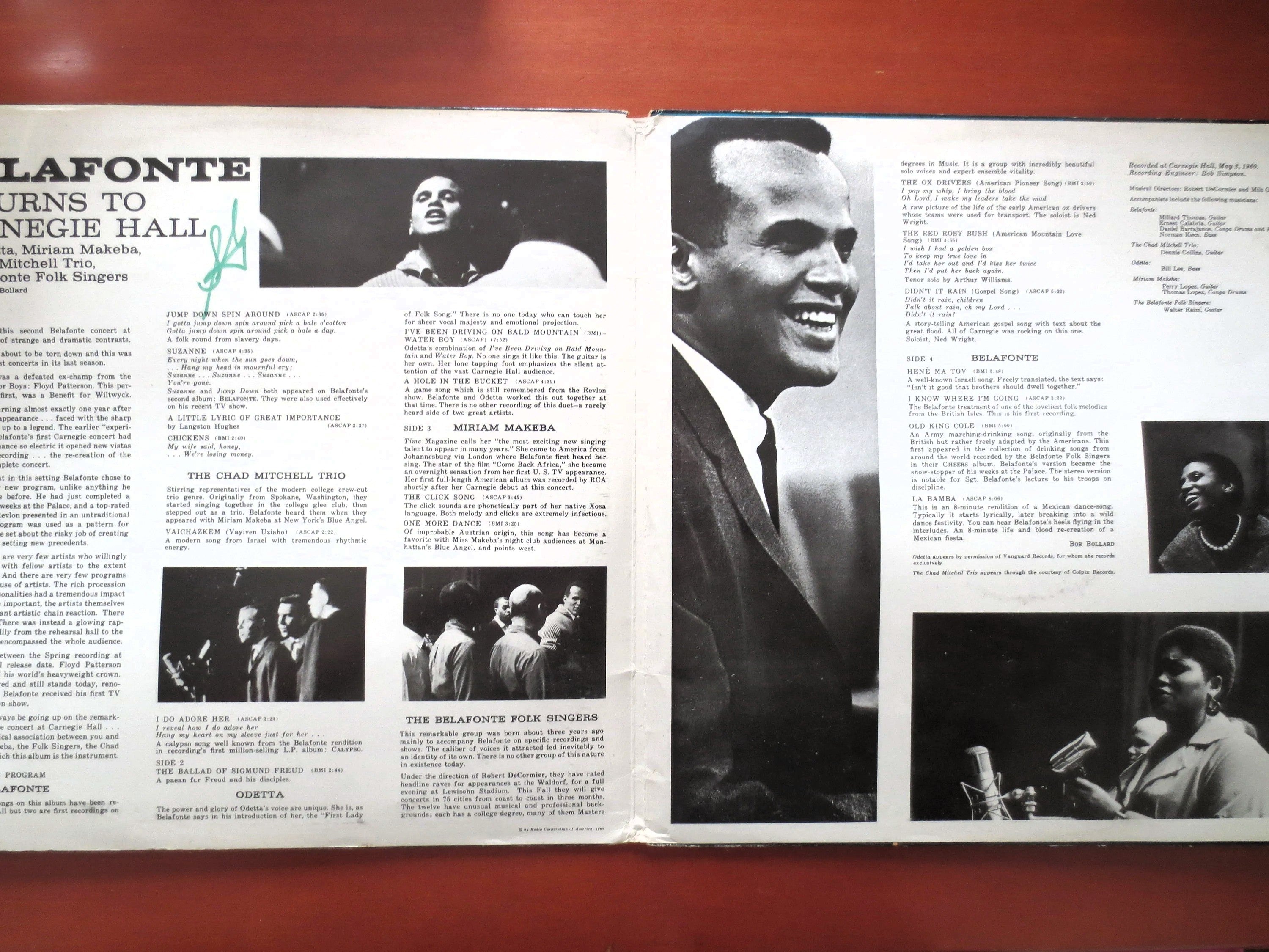 Harry Belafonte – Belafonte Returns to Carnegie Hall (1960) Double Vinyl LP