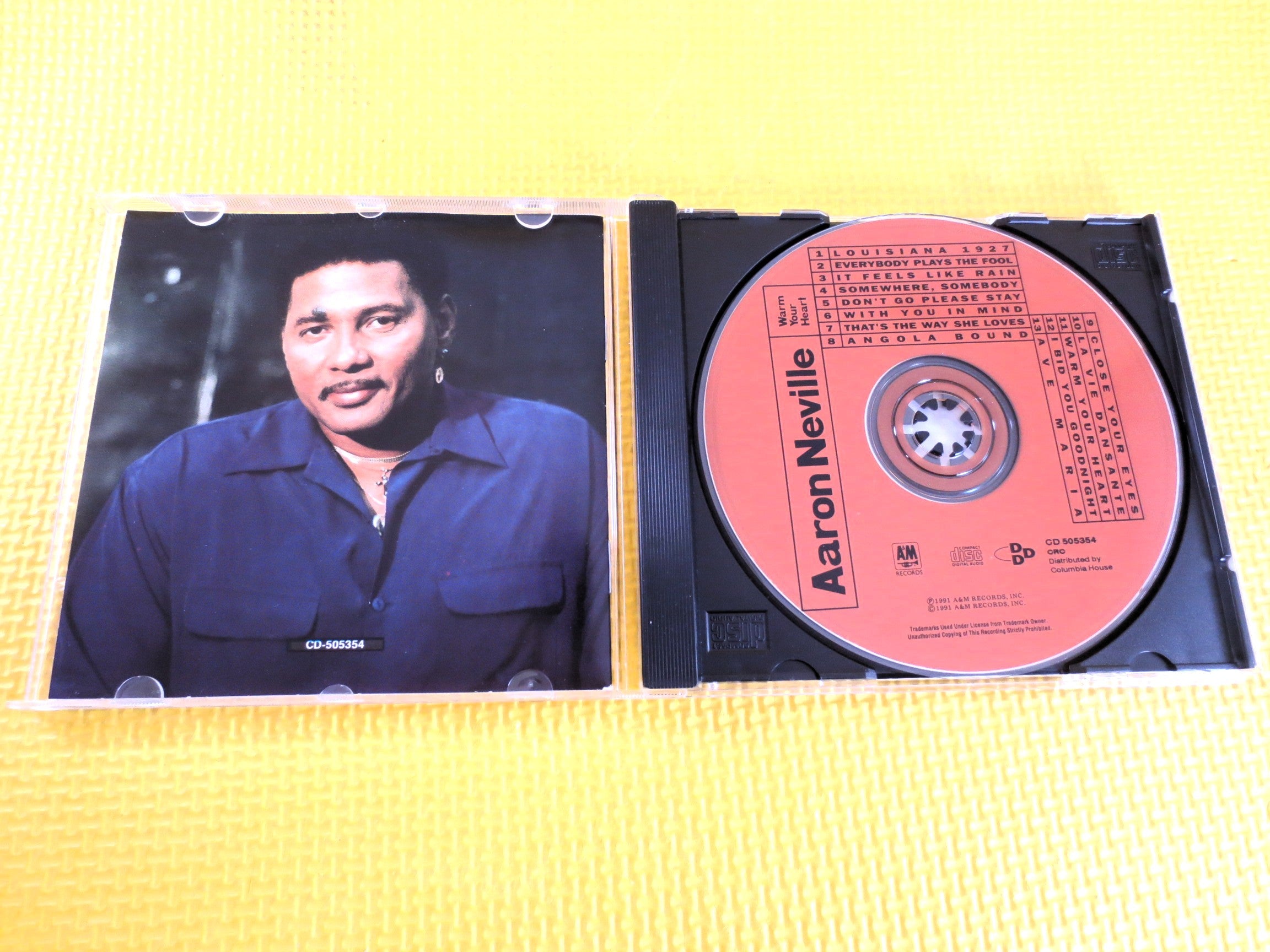 AARON NEVILLE, Warm Your Heart, 1991 Compact Disc, Vintage Cd