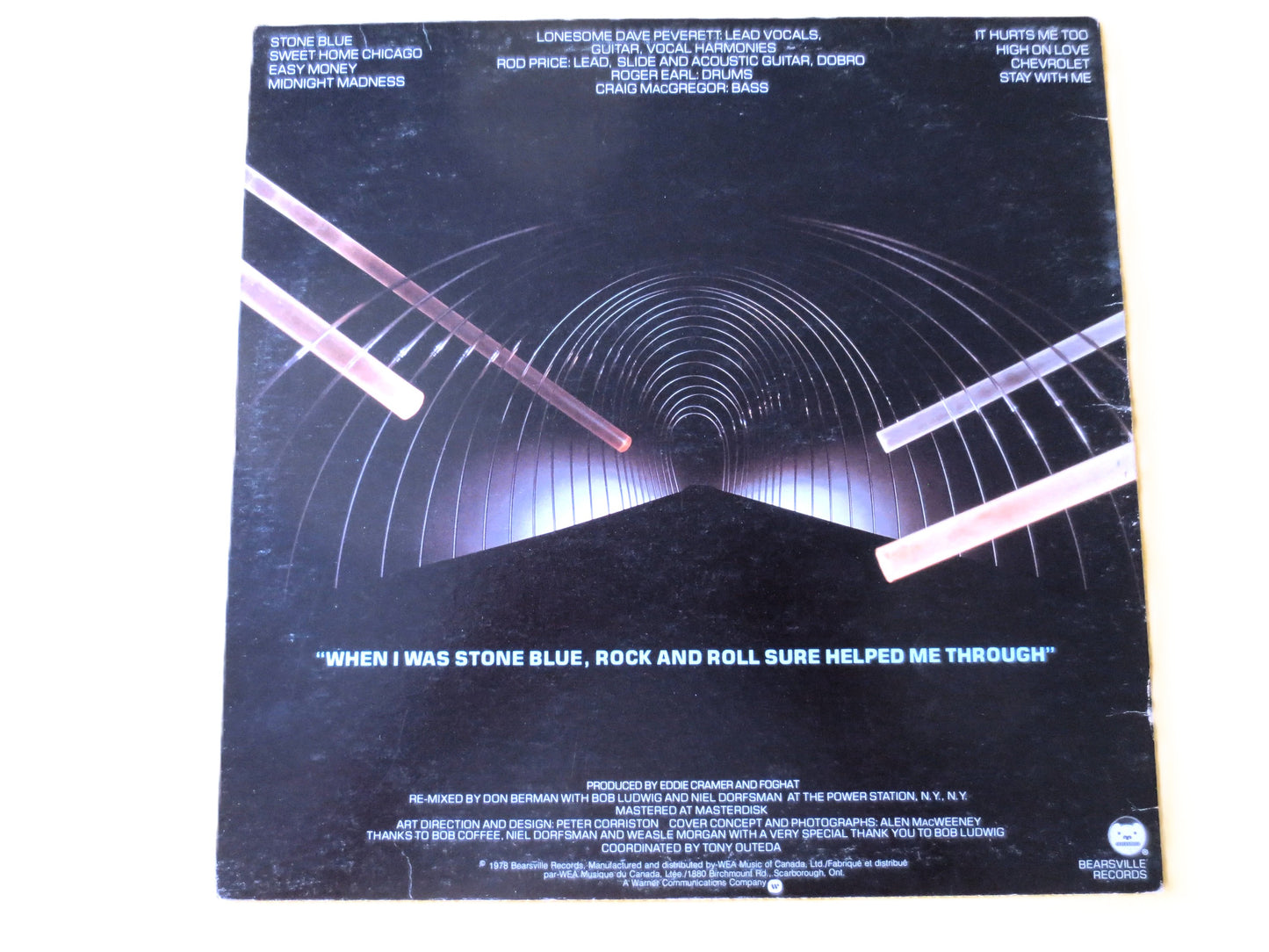 FOGHAT, STONE Blue, FOGHAT Records, Foghat Albums, Foghat Lp, Foghat Songs, Foghat Music, Foghat Hits,  Vinyl Record Lp, 1978 Records