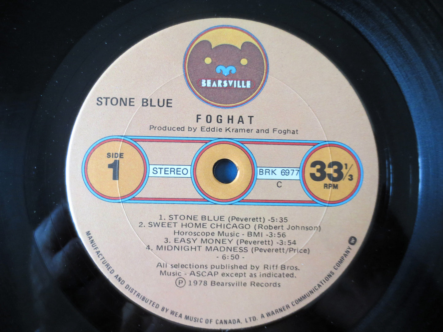 FOGHAT, STONE Blue, FOGHAT Records, Foghat Albums, Foghat Lp, Foghat Songs, Foghat Music, Foghat Hits,  Vinyl Record Lp, 1978 Records