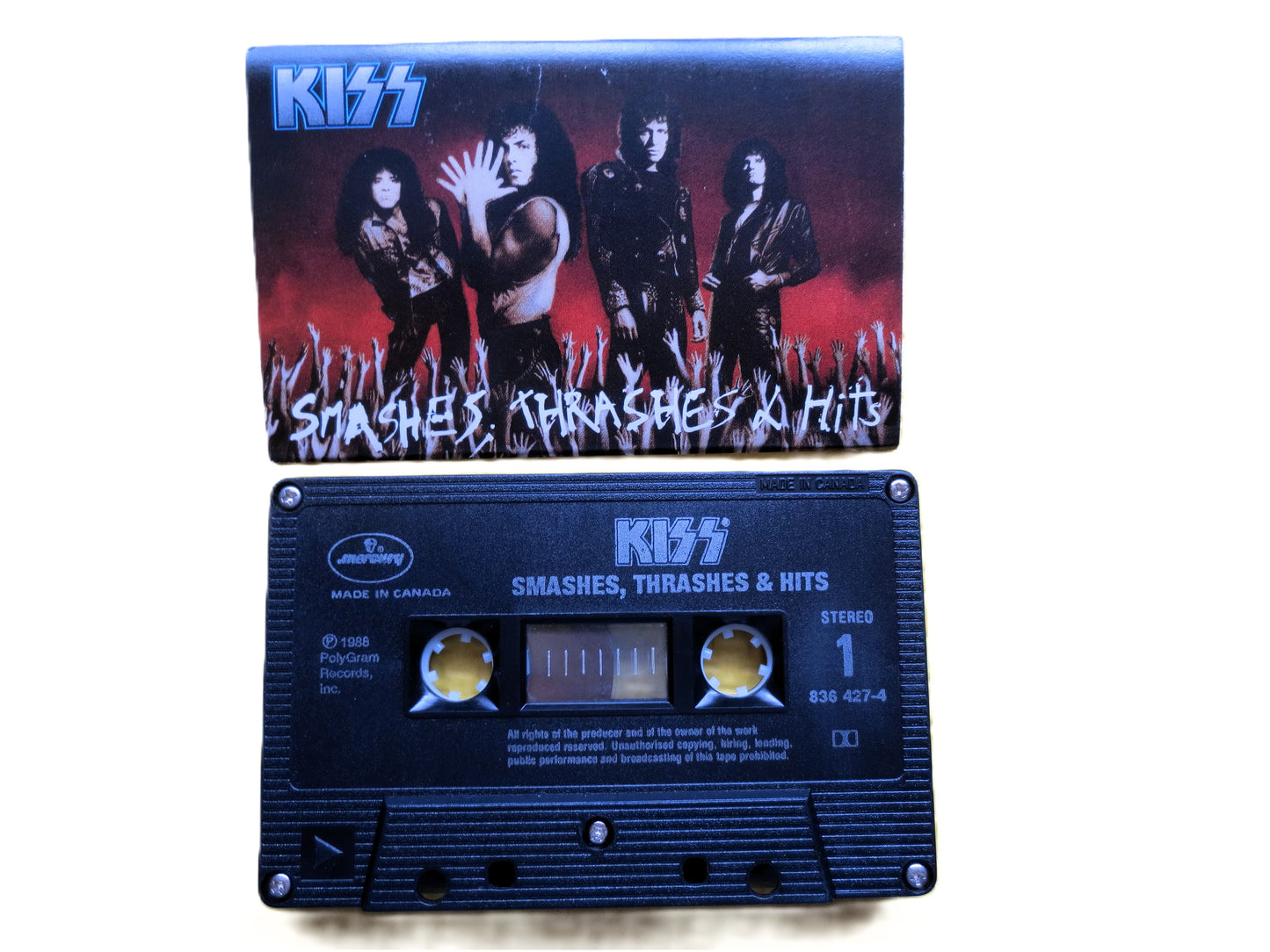 KISS, SMASHES, Thrashers and Hits, KISS Cassette, Kiss Tape, Kiss Album, 80s Rock Cassette, Rock Tape, Classic Rock Tape, 1988 Cassette