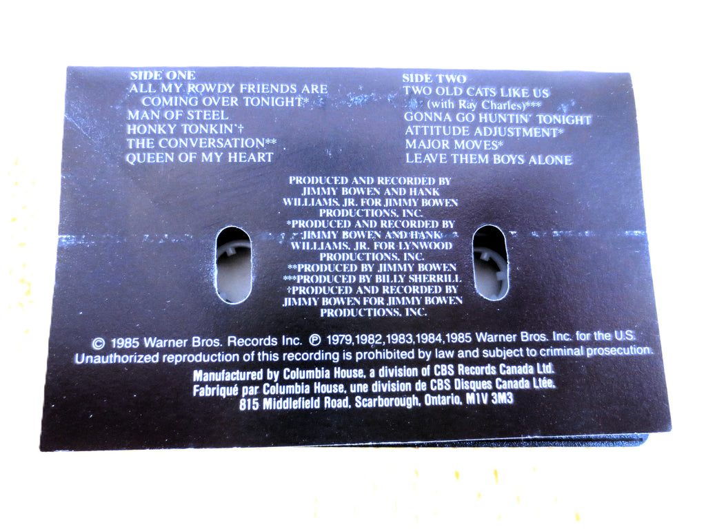 Hank Williams Jr. Greatest Hits Vol. 2 Cassette Tape, 1985 Country Album