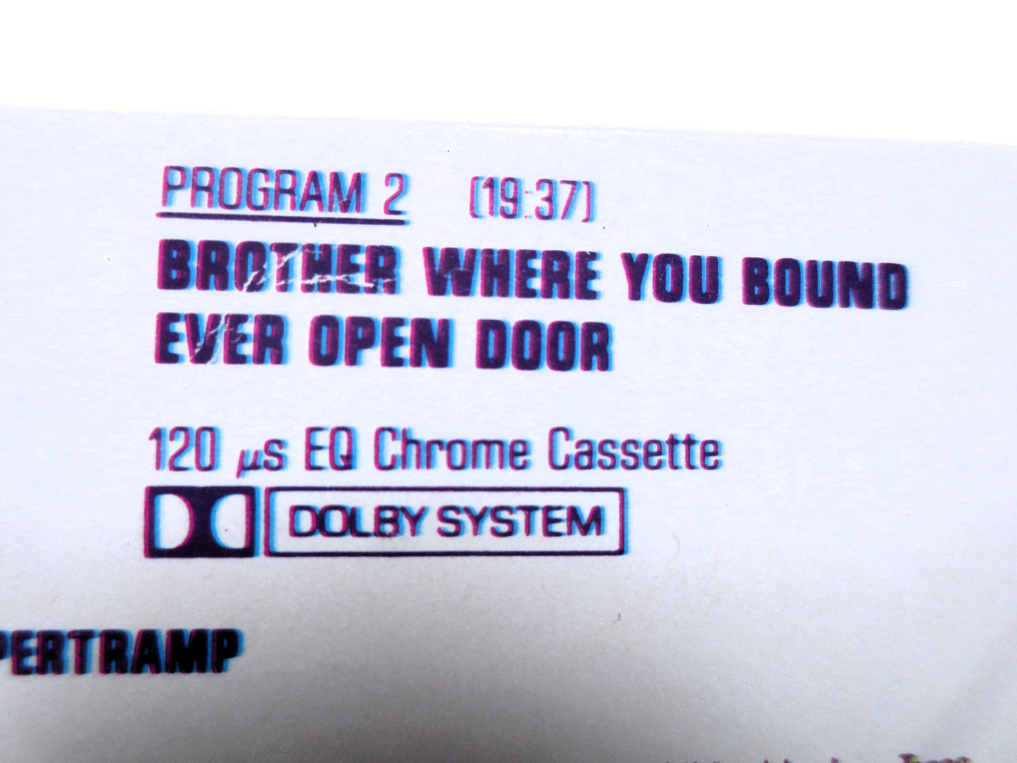 SUPERTRAMP, BROTHER Where You Bound, SUPERTRAMP Cassette, Supertramp Tape, Supertramp Album, Classic Rock Tape, Rock Tapes, 1973 Cassette