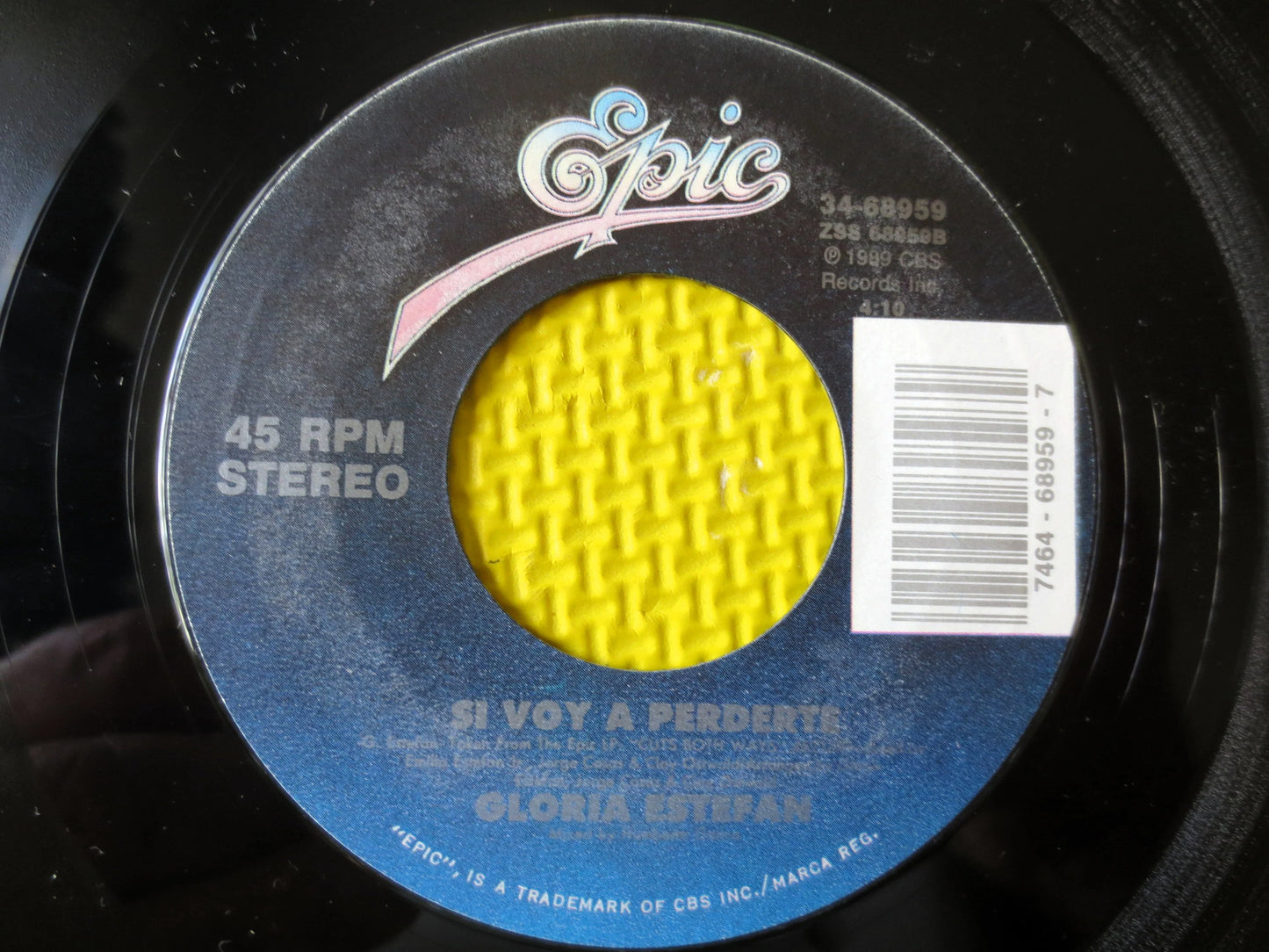 Gloria Estefan - Don't Wanna Lose You - 45 RPM - Vinyl Pop - 1989 Record