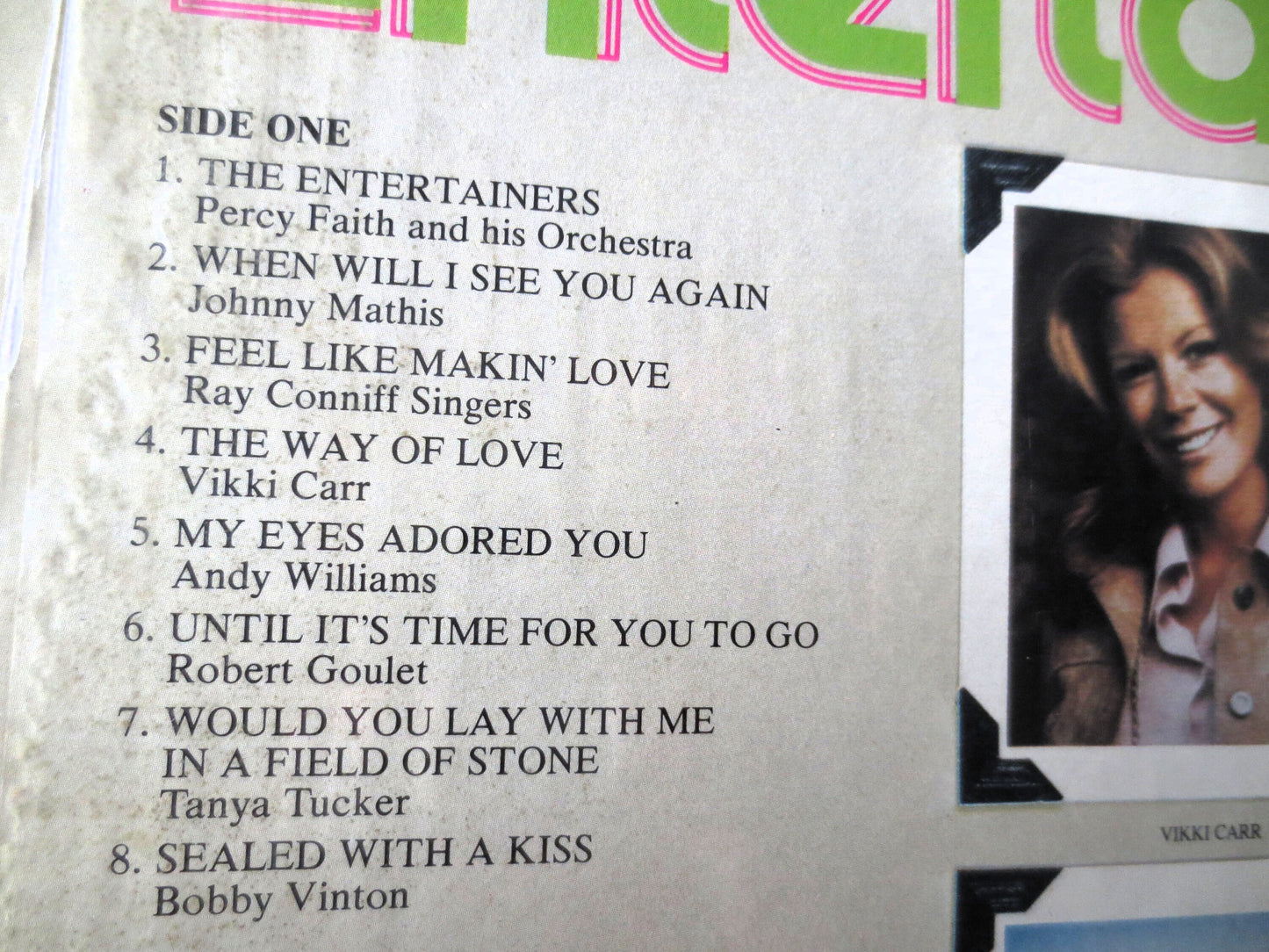 The ENTERTAINERS, READERS DIGEST Album, Jazz Records, Vicki Carr Records, Charlie Rich Records, Johnny Mathis Record, Vinyl