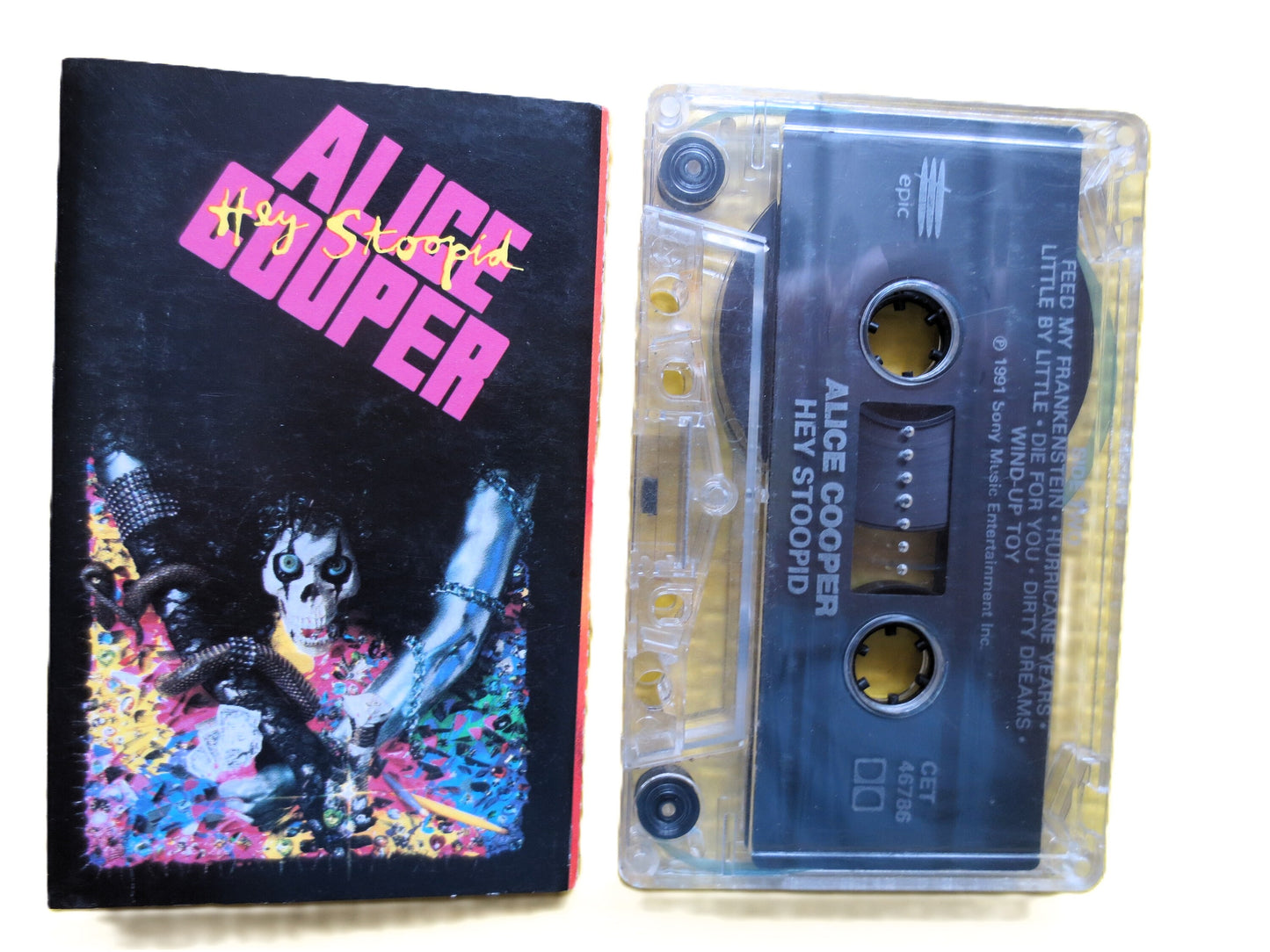 ALICE COOPER Tape, Hey STOOPID, Alice Cooper Album, Alice Cooper Music, Tape Cassette, Rock Cassette, Rock Lp, 1991 Cassette