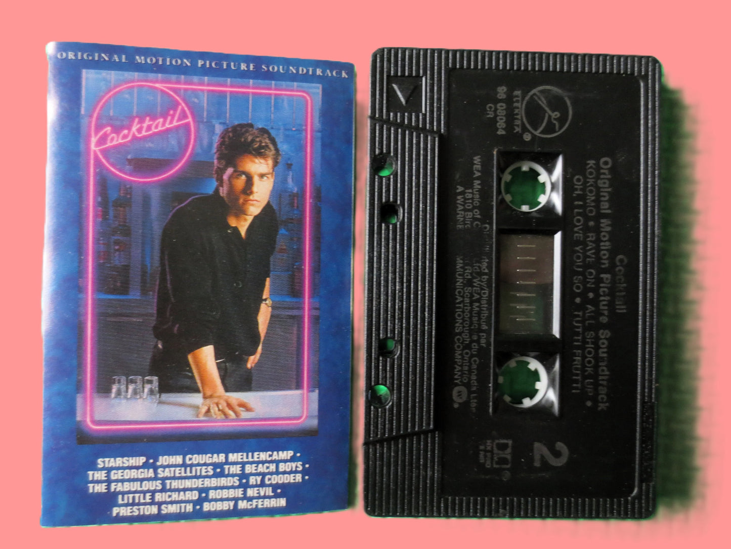 COCKTAIL, MOVIE SOUNDTRACK, Tom Cruise, 1988 Cassette Tape, Vintage Cassette
