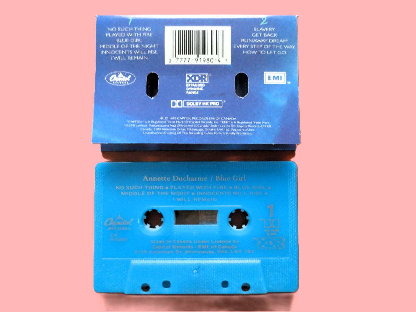 ANNETTE DUCHARME, Blue GIRL, 1989 Cassette Tape, Vintage Cassette