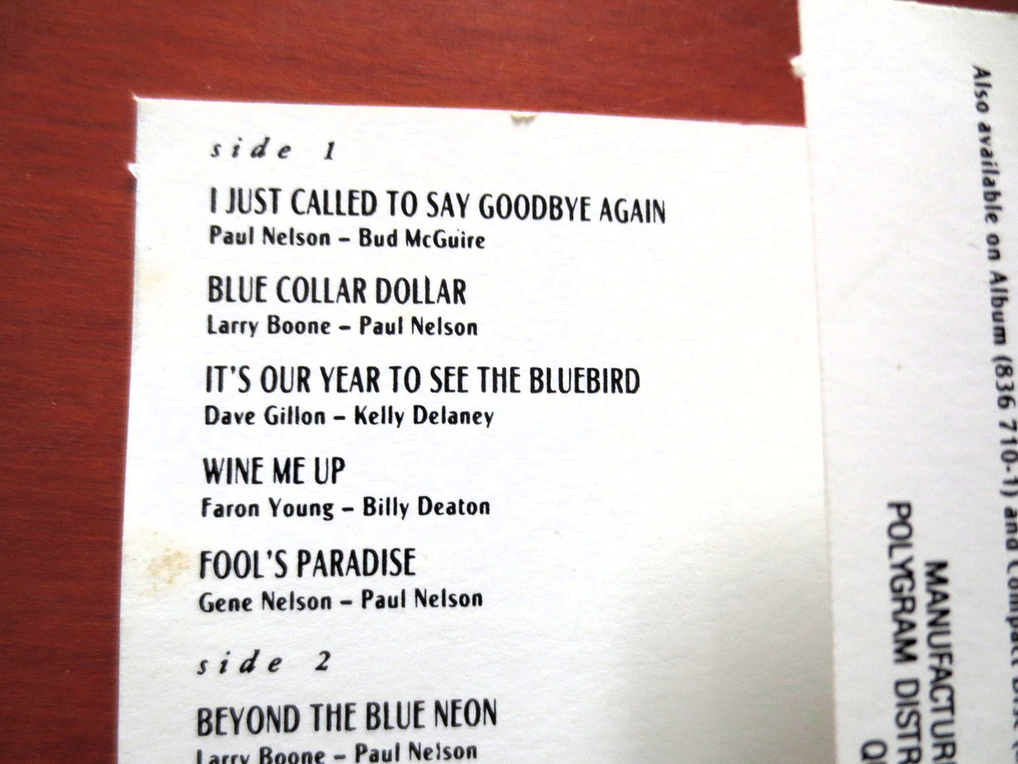 LARRY BOONE, Swingin' Doors, 1989 Cassette Tape, Vintage Cassette